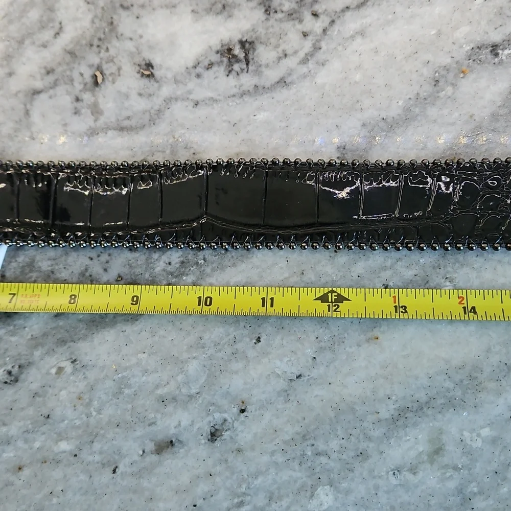 NWT Genuine Leather Western, Bling Country Black Belt Small